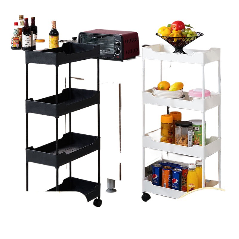 Estante de piso de carro pequeño para productos de cuidado de la piel almacenamiento de baño móvil snack inodoro hendidura almacenamiento de dormitorio multicapa