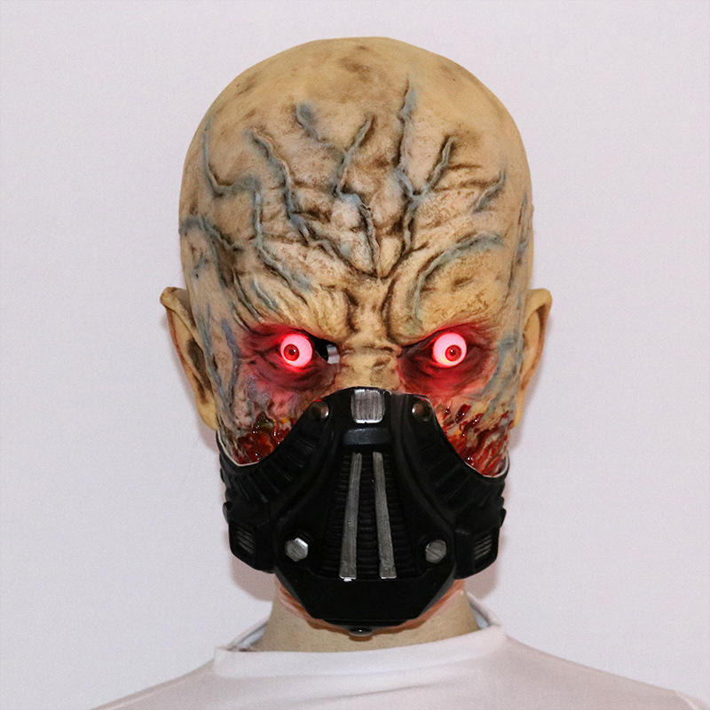 Novidade e uso especial Máscara brilhante Halloween horror zumbi chapéu cosplay traje engraçado cena assustadora complicada adereços_voghion.com