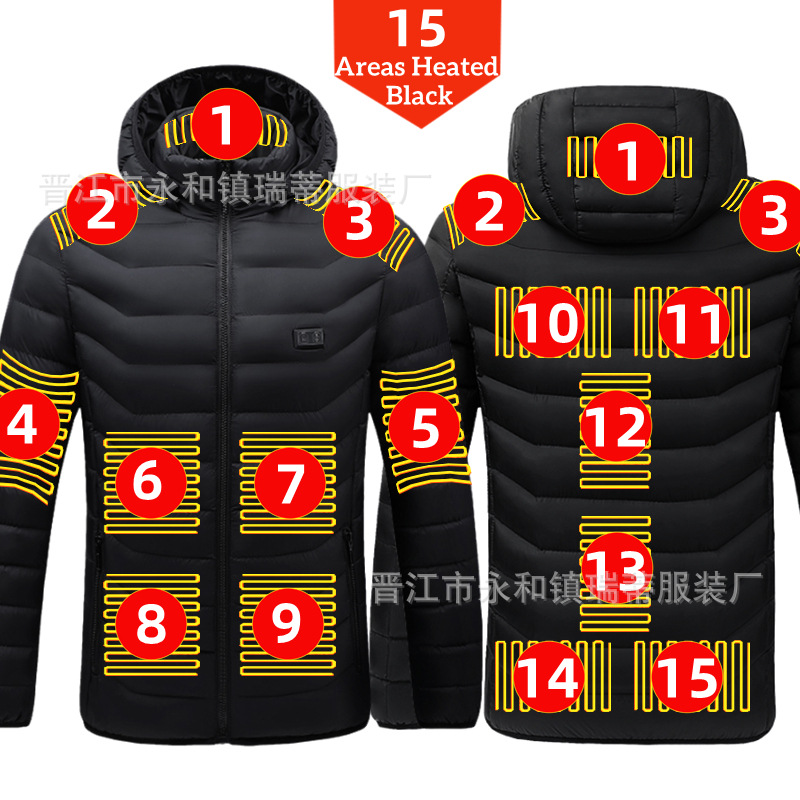 Chaqueta Térmica Acolchada de 4 Controles de Poliéster para Mantenerse Caliente en Invierno
