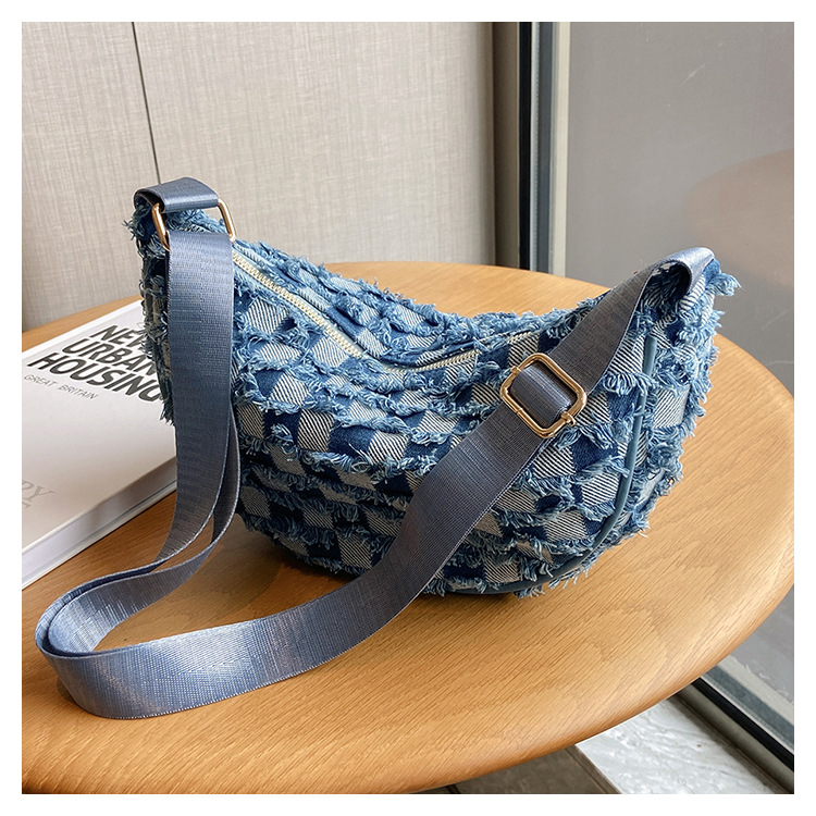 Denim Patchwork Shoulder Crossbody Bag For Women Stylish Canvas_voghion.com