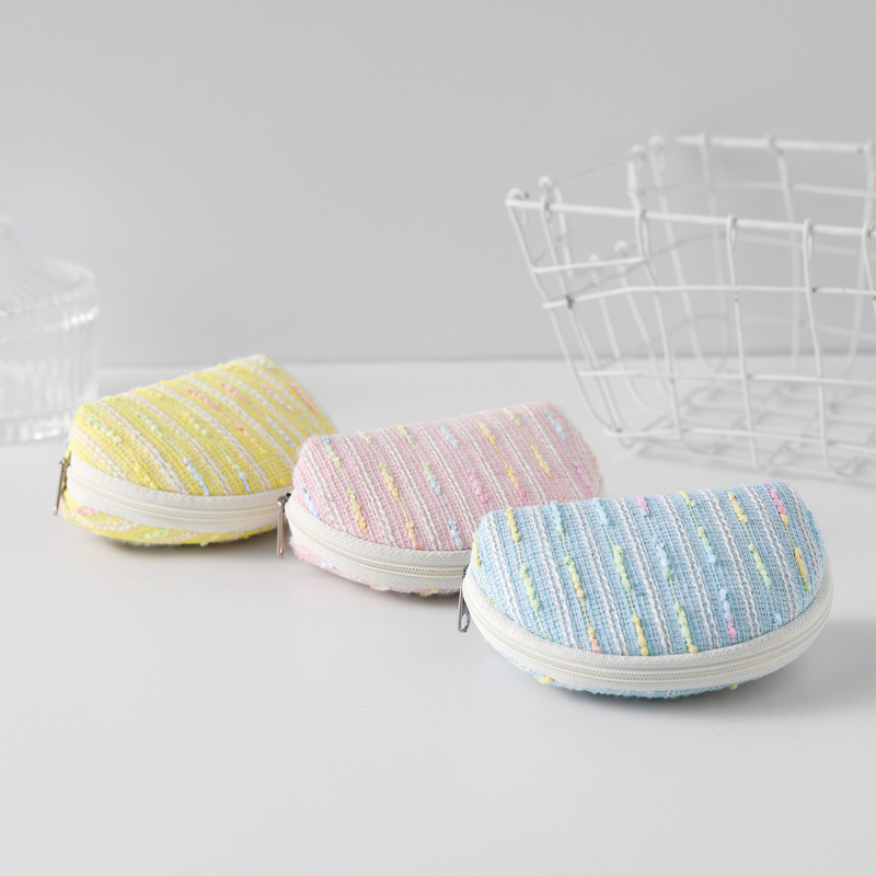 Bolsa de maquillaje de alta capacidad de rayas arco iris japonesa bolsa de toalla de almacenamiento de lápiz labial bolsa de lavado de cosméticos