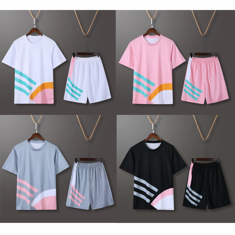 新款短袖训练服 男女篮球比赛训练服运动套装双侧袋DIY印号批发