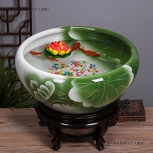 陶瓷鱼缸客厅小型家用桌面古法生态养鱼盆睡莲盆缸观背青鳉乌龟缸