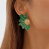 Retro metal earrings, suitable for import, European style, flowered