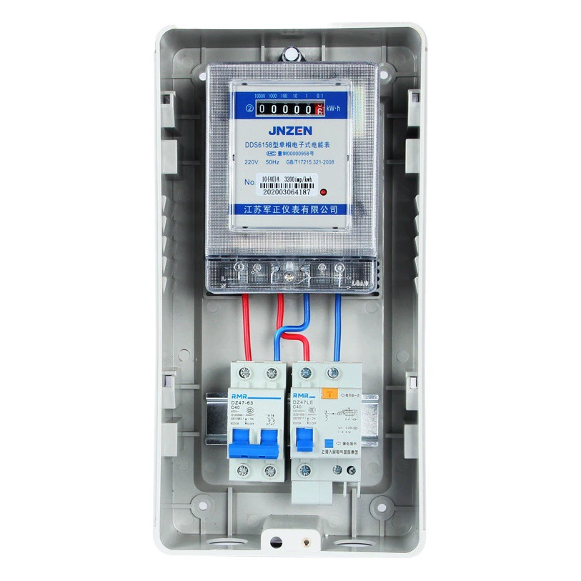 Бытовая пластиковая прозрачная коробка для электрического счетчика, однофазный, арендный корпус, двухдверная электрическая коробка, электронный счетчик ватт-часов в костюм