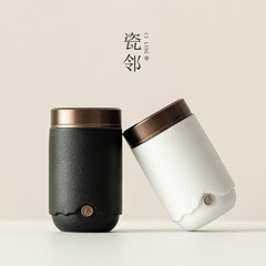 磁器の隣の陶磁器の携帯で精巧な小さいサイズのお茶の缶の密封の缶のミニは旅行の茶器の高級なお茶の缶の空の缶を身につけます。