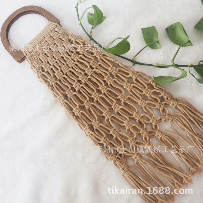 Solid color handheld woven purse