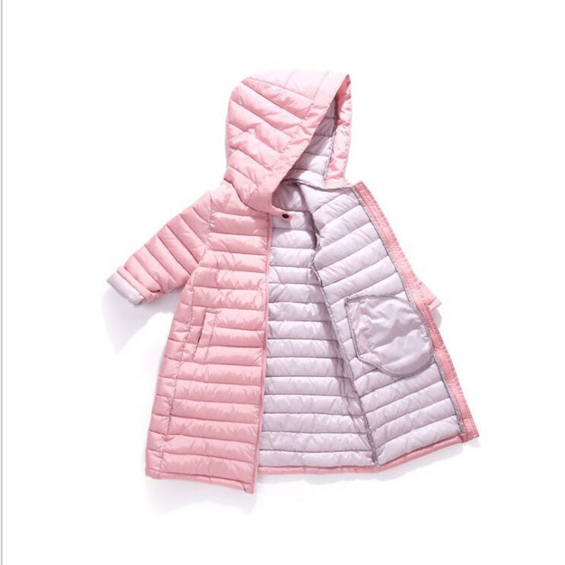 Chaqueta de plumón para niños medianos y largos 2025 otoño y invierno nuevo estilo coreano para niños gruesos chaqueta de plumón larga