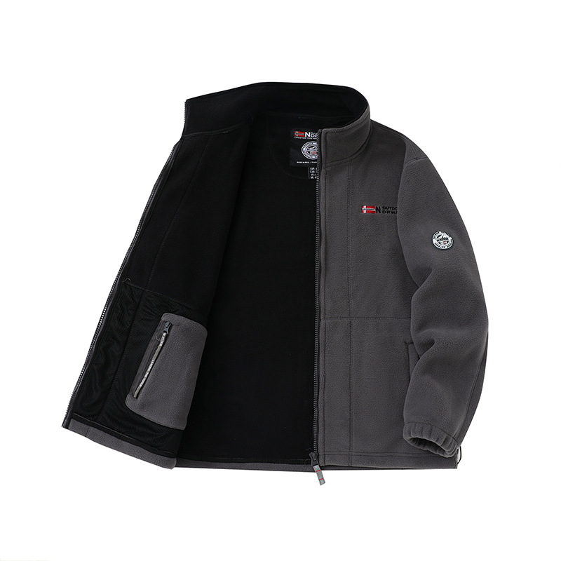 Autumn and Winter New Men's Fleece Hooded Jacket Men's Large Size Couple Sports Outdoor Polar Fleece Warm Fleece Jacket