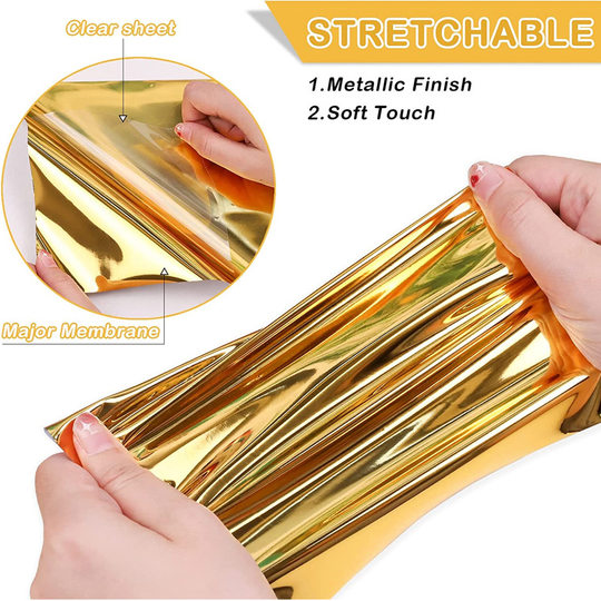 Htv Electroplated Soft Metal Lettering Film Heat Transfer Lettering Film Washable Clothing Soft Metal Lettering Film