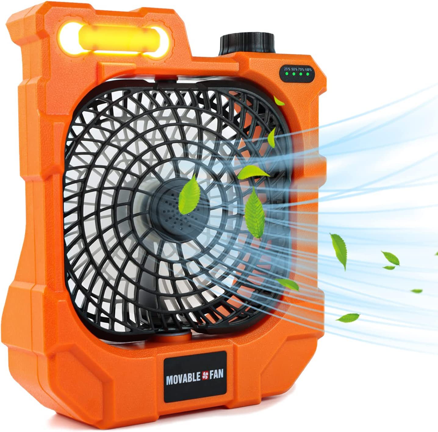 Lámpara Ventilador de Escritorio Portátil Recargable con Luz LED y Oscilación para Camping image 7