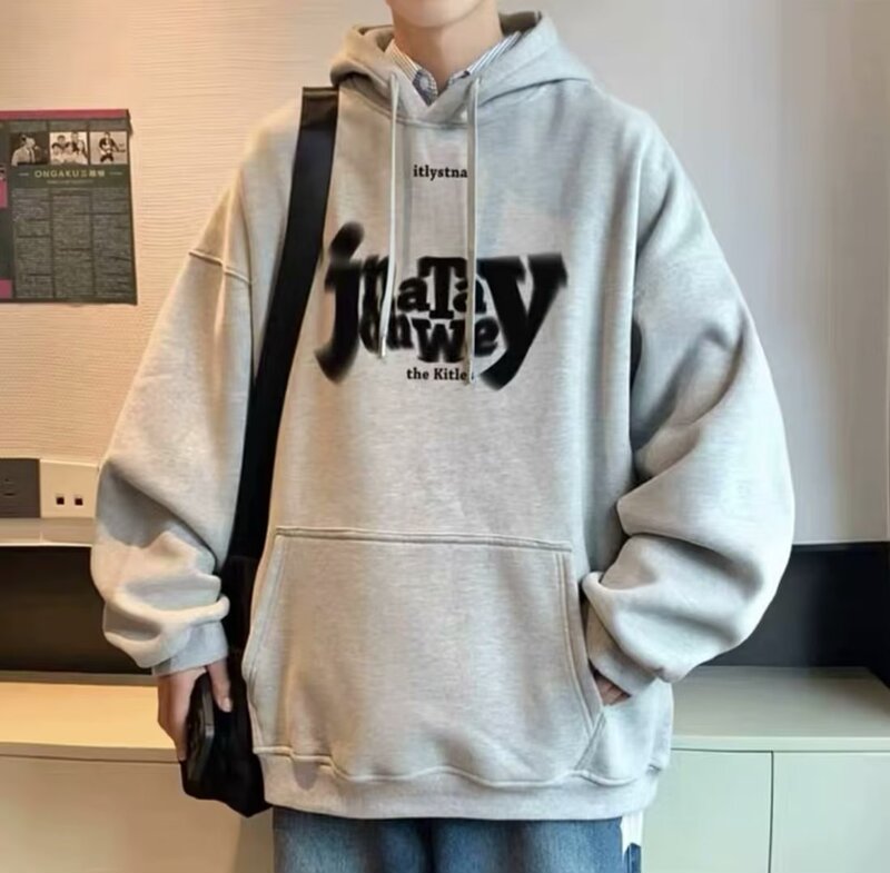 American Retro Fuzzy Letter Printing Student Cotton Hooded Sweatshirt Couple Clothes Spring and Autumn Fashion Brand Street Jacket for Men American Retro Fuzzy Letter Printing Student Cotton Hooded Sweatshirt Couple Clothes Spring and Autumn Fashion Brand Street Jacket for Men