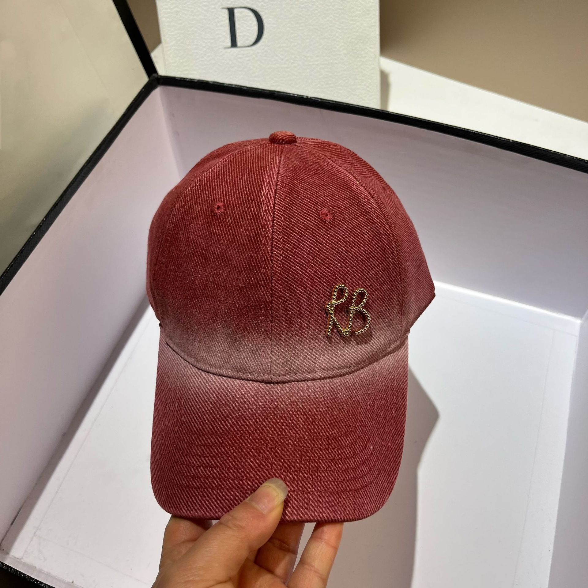 RB-Baseballmütze mit Farbverlauf für den Frühling und Sommer, neue Outdoor-Sport-Freizeitmütze, modische und vielseitige Entenschnabelmütze_voghion.com