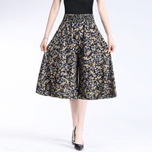 中老年跳舞裙女夏季半身裙中长款妈妈装冰丝百褶裙老人广场舞裙子