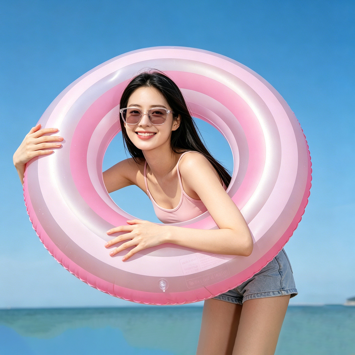 Anillo de natación para adultos con bolsas de aire dobles para hombres y mujeres con anillo de salvavidas anti-rollback para principiantes con anillo de flotación inflable en agua