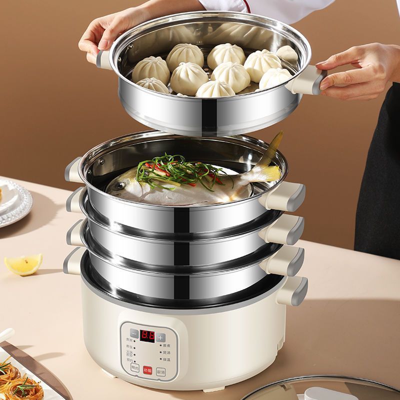 다기능 찜, 조림, 튀김, 볶음 주방 전기 밥솥, 가정용 스마트 예약, 타이머 및 보온 올인원 전기 밥솥