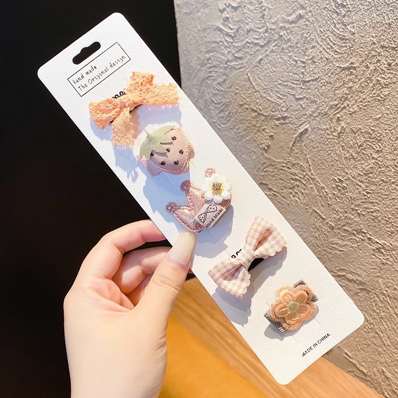 Horquilla de seguridad infantil para niños lindo súper lindo no duele el pelo del bebé clip de sudor niña bebé horquilla de tela completa