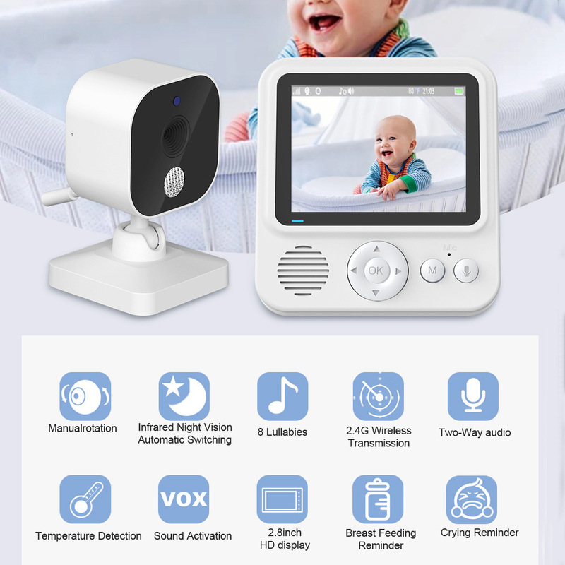 2.8inch Baby Monitor 720P Baby Care Device Baby Monitoring Device Two-Way Voice Intercom Abm900