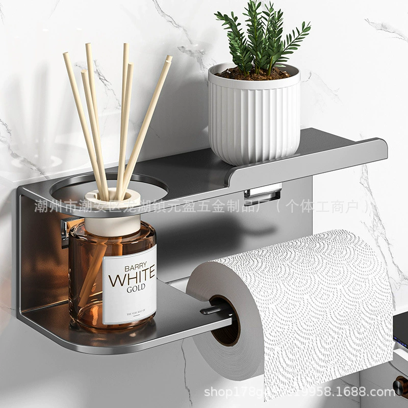 Держатель для бумажных полотенец для ванной комнаты без перфорации, настенная коробка для салфеток, ванная комната, туалетный рулон, многофункциональная полка для хранения