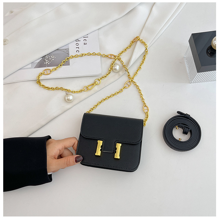 13cm 골드 버클 블랙 - 골드 체인 + 블랙 벨트