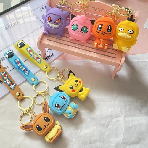 Anime Pikachu Cartoon Keychain Cute Doll Pendant Bag Accessories Car Keychain Small Gift Wholesale