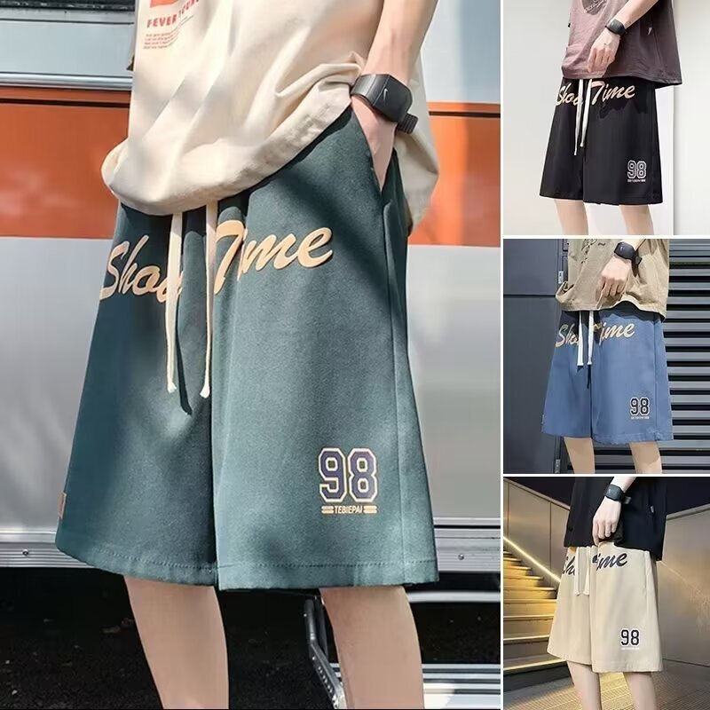 American Retro Casual Men's Summer Shorts Simple Thin Five-Point Trendy Brand Sports Basketball Fitness Large Shorts