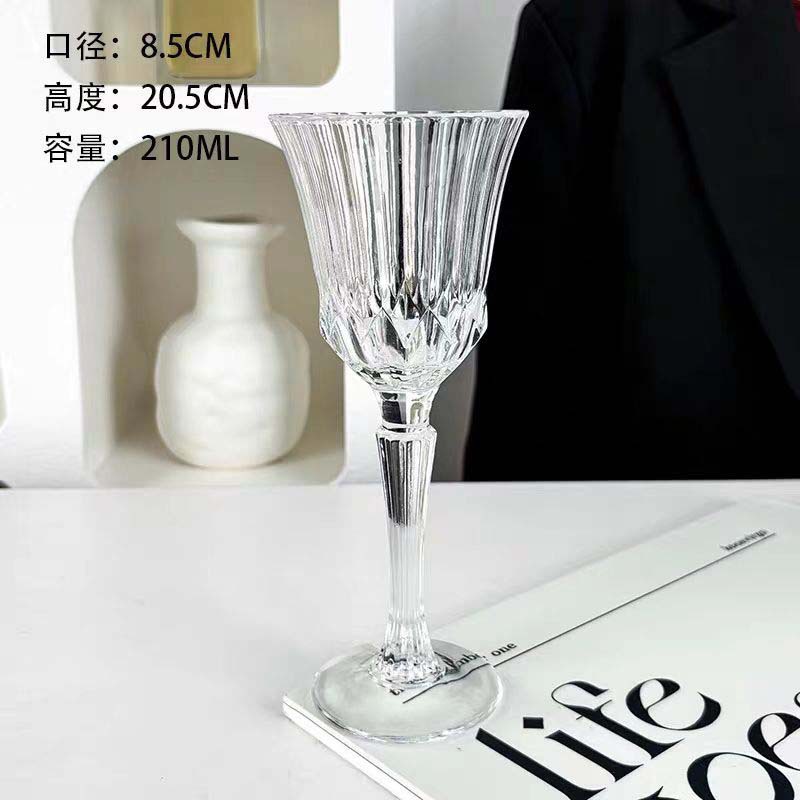 Taza alta de lujo de estilo europeo, copa de vino blanco, copa de cóctel francesa, copa de champán de vino de vidrio para el hogar