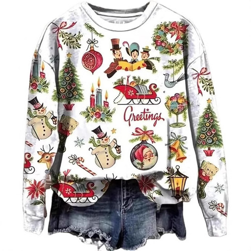 Summer 2025 Fashion Casual Fresh Floral Women's Long Sleeve Round Neck Sweatshirt Best Selling Autumn Women's Clothing on Independent Station