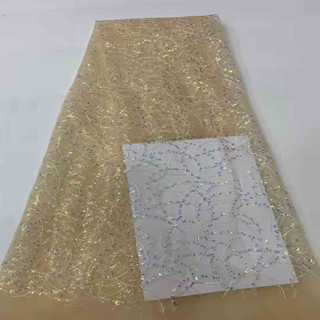 Comercio exterior nuevo lentejuelas de poliéster bordado de tela de encaje vestido de novia vestido de escenario cheongsam bordado de tela JX1831 image 8