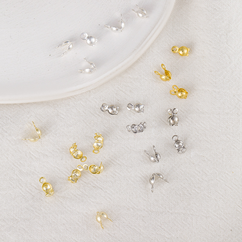 Real Gold 18K Bag Gold Color Preservation Bag Positioning Beads Double Bag Buckle Double Ear Buckle Coil Shell Buckle diy Bracelet Accessories Real Gold 18K Bag Gold Color Preservation Bag Positioning Beads Double Bag Buckle Double Ear Buckle Coil Shell Buckle diy Bracelet Accessories