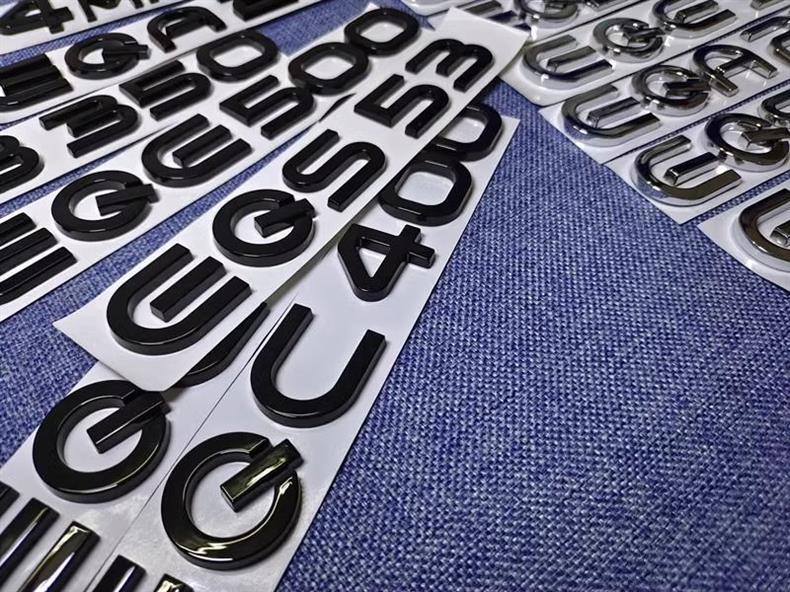 Mercedes-Benz EQA260, EQB350, EQC350, EQE, and EQS450 car emblem stickers, including letter and number designs, and 400 emblem stickers
