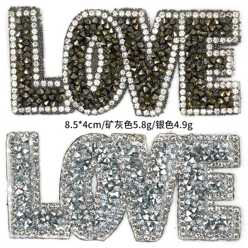 New letter diamond cloth patch LOVE hot diamond clothes and trousers decorative patch cloth exquisite rhinestone hot picture clothing