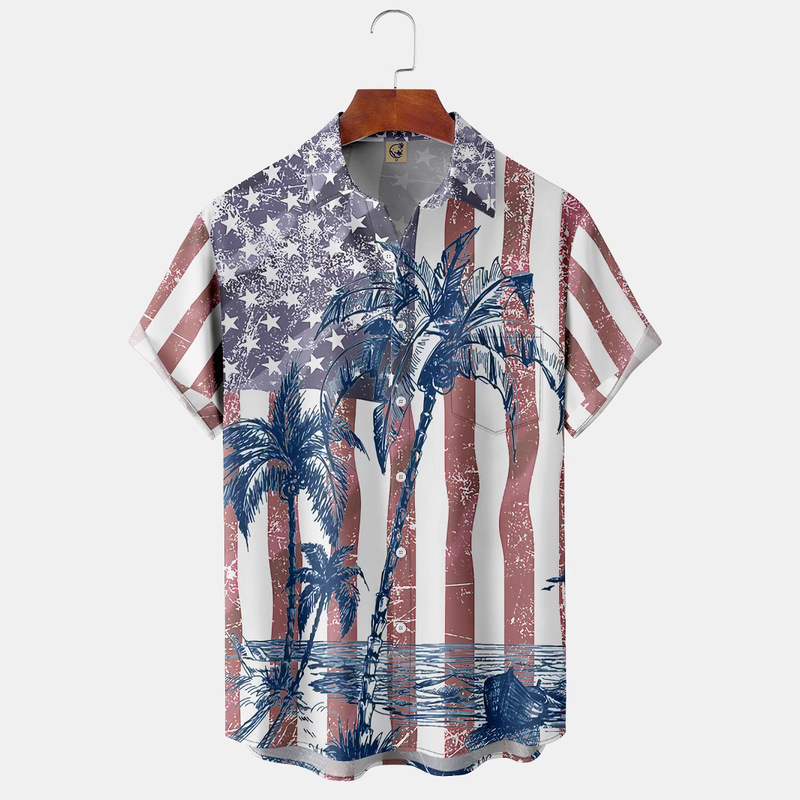 10-21-2022 Creative 3D Digital Printing Moisture Wicking Trendy Loose Short-Sleeved Shirt Men's Top E306
