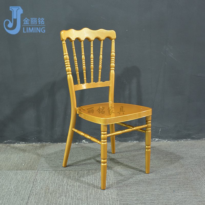 Hotel de oro Silla de comedor Castillo silla metal silla trasera Silla minimalista moderna de la boda del hotel silla del banquete