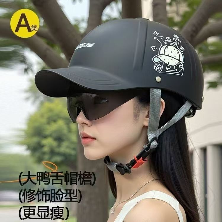 3C認定電気自動車ヘルメット、男性用アヒルタン野球ハーフヘルメット、女性用オールシーズンユニバーサルバッテリーオートバイヘルメット|undefined
