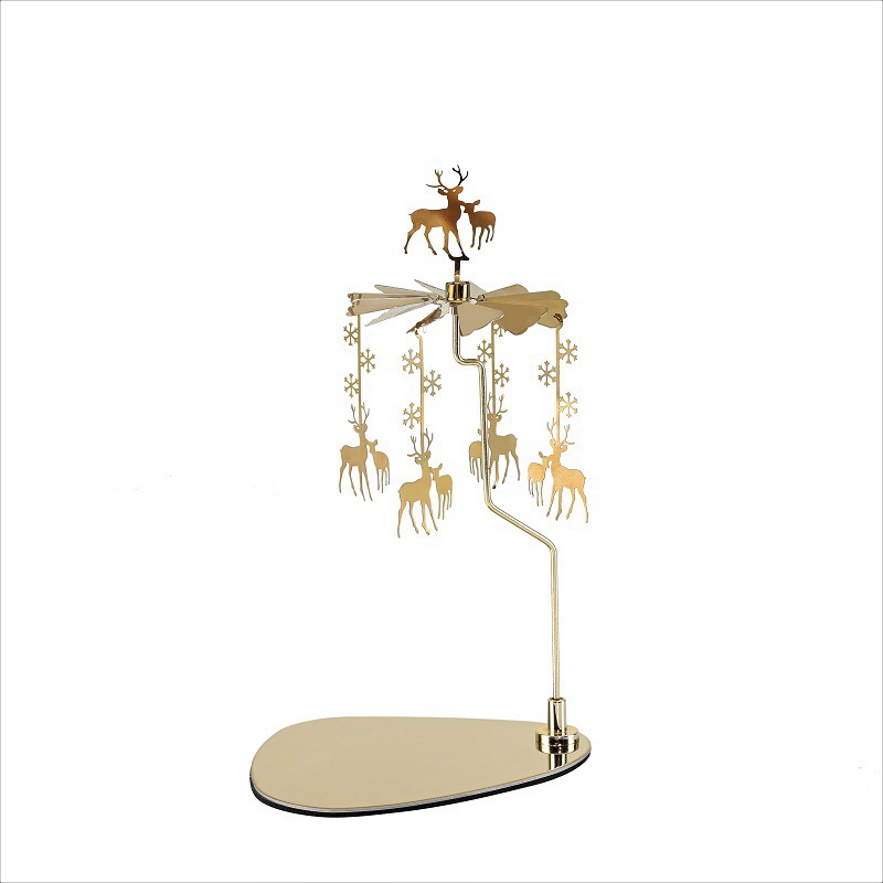 Amazon ins doles Acero inoxidable triángulo redondo bandeja giratoria candelabro aromaterapia vela linterna romántica