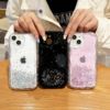 Apple, cream epoxy resin, iphone14, wavy phone case, nail sequins, 14promax, simple and elegant design