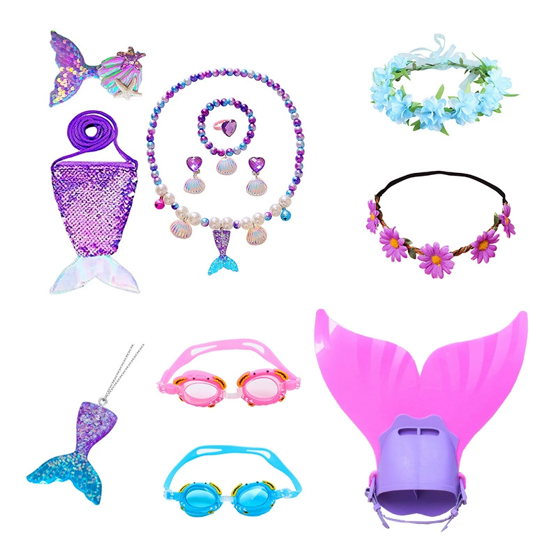 Трансграничная Внешняя торговля Детский хвост русалки девушка Жемчужное ожерелье браслет кольцо серьги костюм девочка детские аксессуары