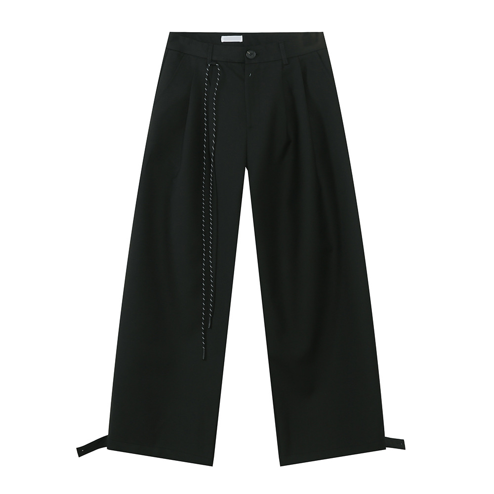 MTLCLOTHES Hombres| Nueva sensación de alto nivel estereoscópico hombro ancho ligero cojín de hombro abrigo recto pantalones casuales