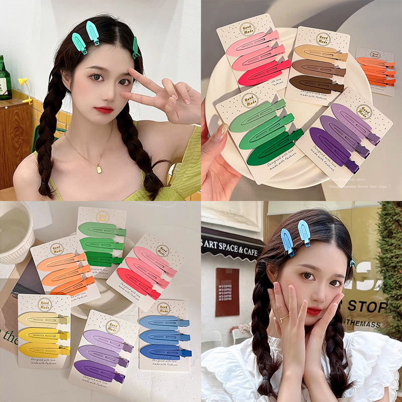 Dopamina rosa pinza de cabello lateral boca de pato adorable pinza de cabello para mujeres 2025 nuevo pinza de frangeo