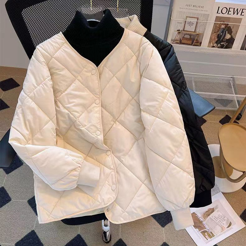2025冬季新款轻薄羽绒棉服女短款宽松韩版棒球服夹克冬装夹克外套|undefined
