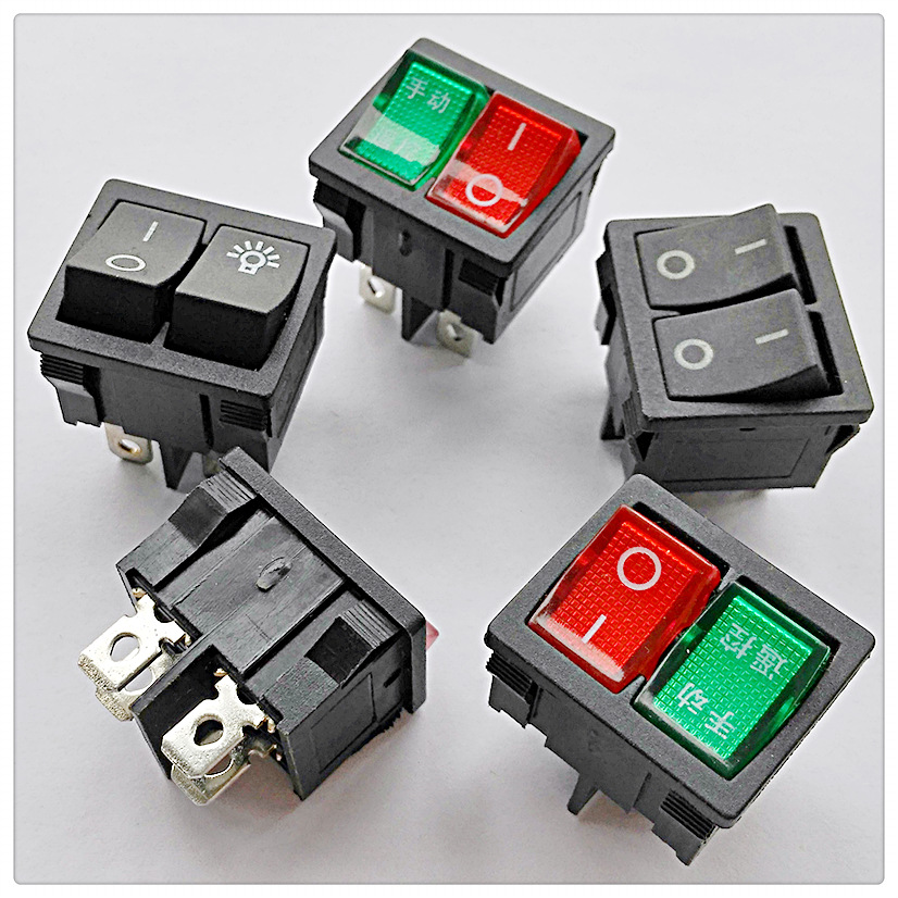 KCD5-201翘板按钮开关/四脚六脚双联遥控开关/电机小家电控制开关
