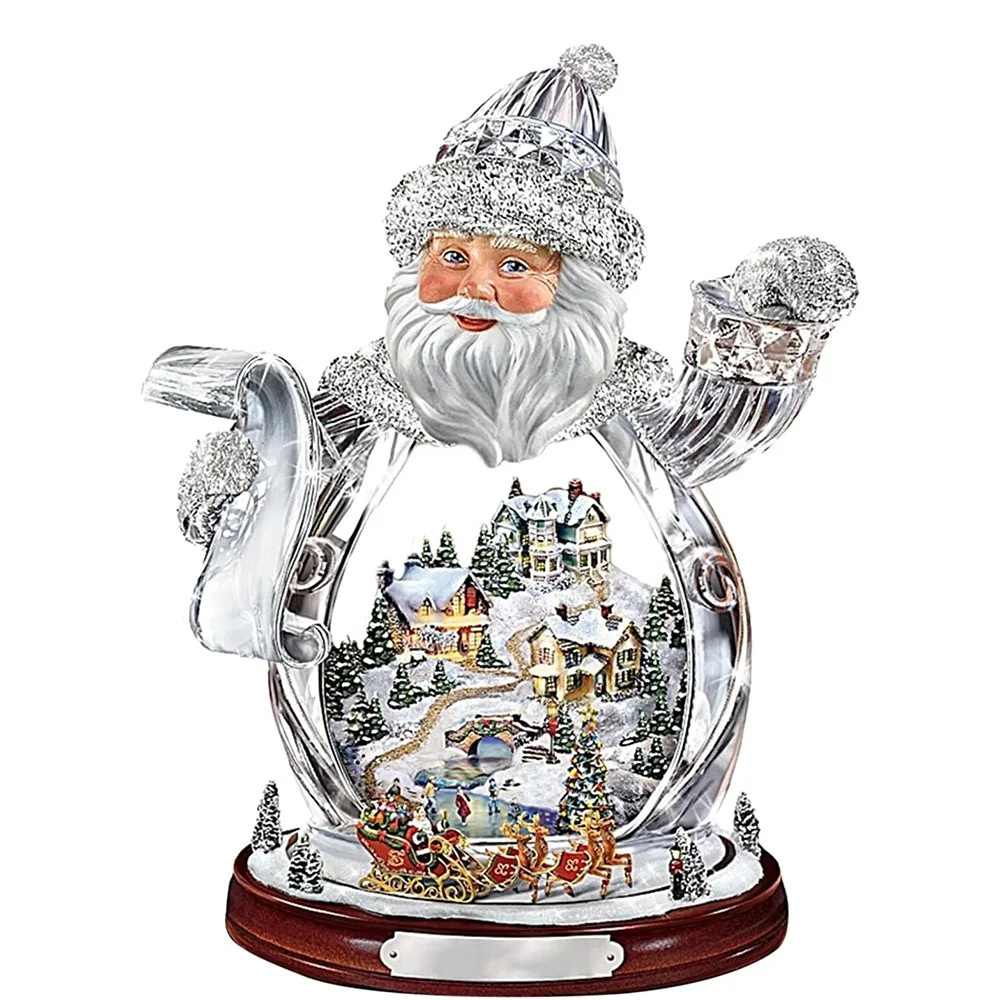 Transfronterizo nuevo creativo árbol de Navidad Santa Claus acrílico colgante artesanía coche colgante decoraciones para el hogar