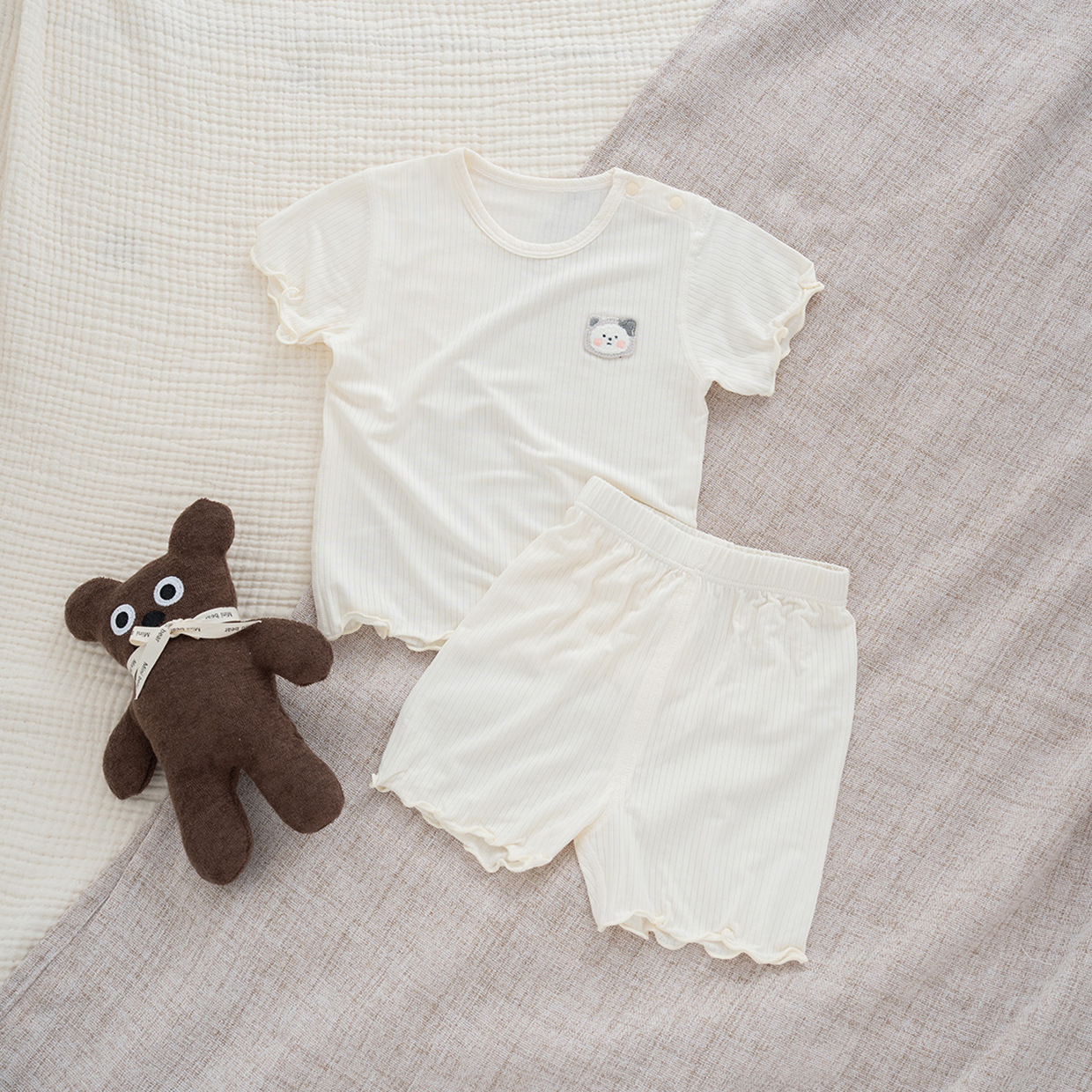 Creamy white lace suit