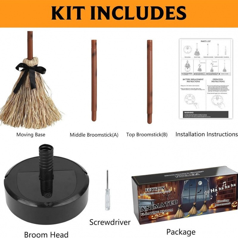 跨境新品Floating Witch's Broom –Haunted Dancing Broom|undefined