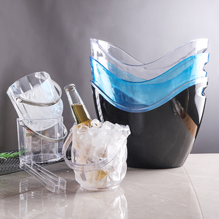 ✅ Acrylic Ice Bucket High-Value Commercial Champagne Bucket Plastic Household Bar Ktv Small Ice Bucket Ice Cubes