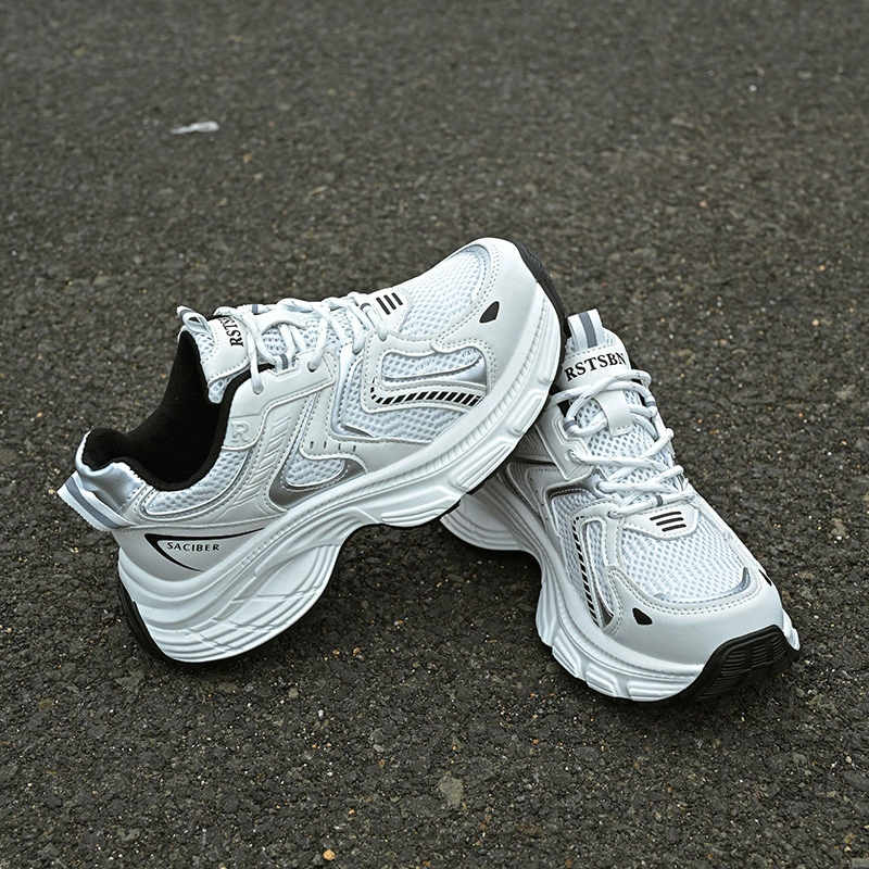 Жареные уличные круглые туфли папы женская 2025 летняя сетка дышащая новая толстая подошва маленькая тонкая спортивная повседневная обувь