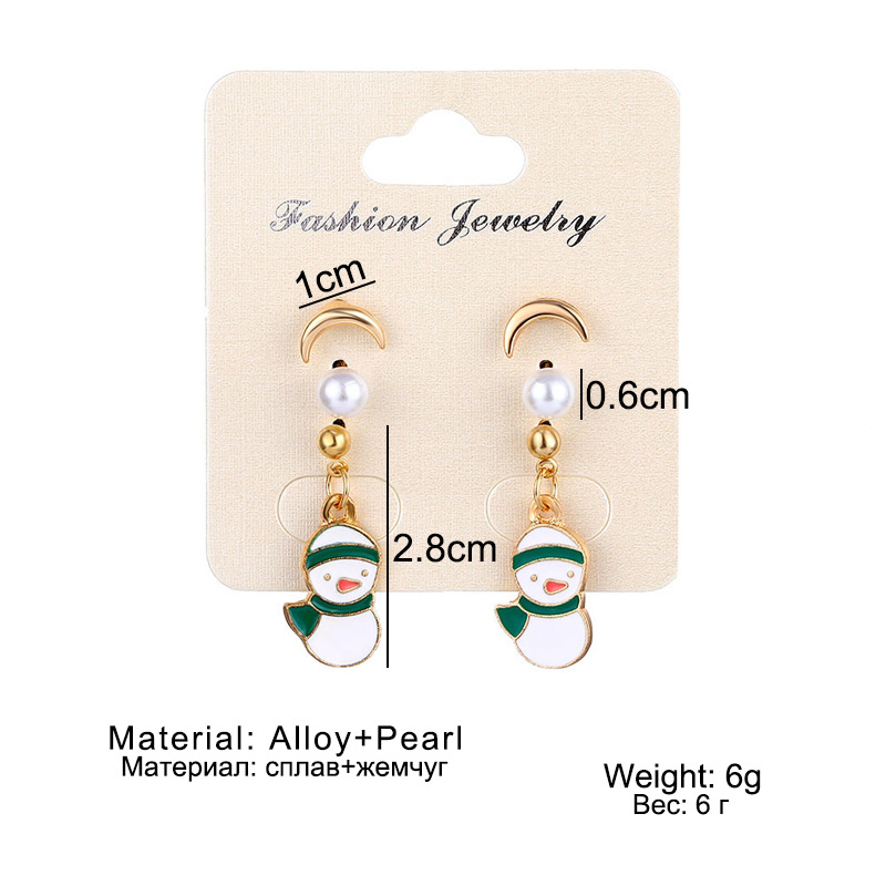 Unisex Fashion Christmas Tree Santa Claus Snowman Alloy Artificial Gemstones Earrings Drop Earrings display picture 5