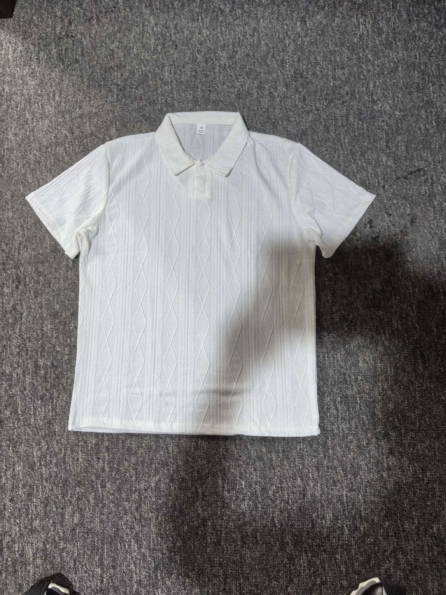 268g Weight Half Sleeve Sleeve Length Polyester Fabric Type Long Top Length Daily, Street Occasion Turndown Neckline Regular Fit Fit Type Geometric, Solid Color Pattern Summer Season Men's Gender Casual, Simple Style Style Wholesale Men's Polyester Casual Simple Style Geometric Solid Color Half Sleeve Men's T-shirt 8