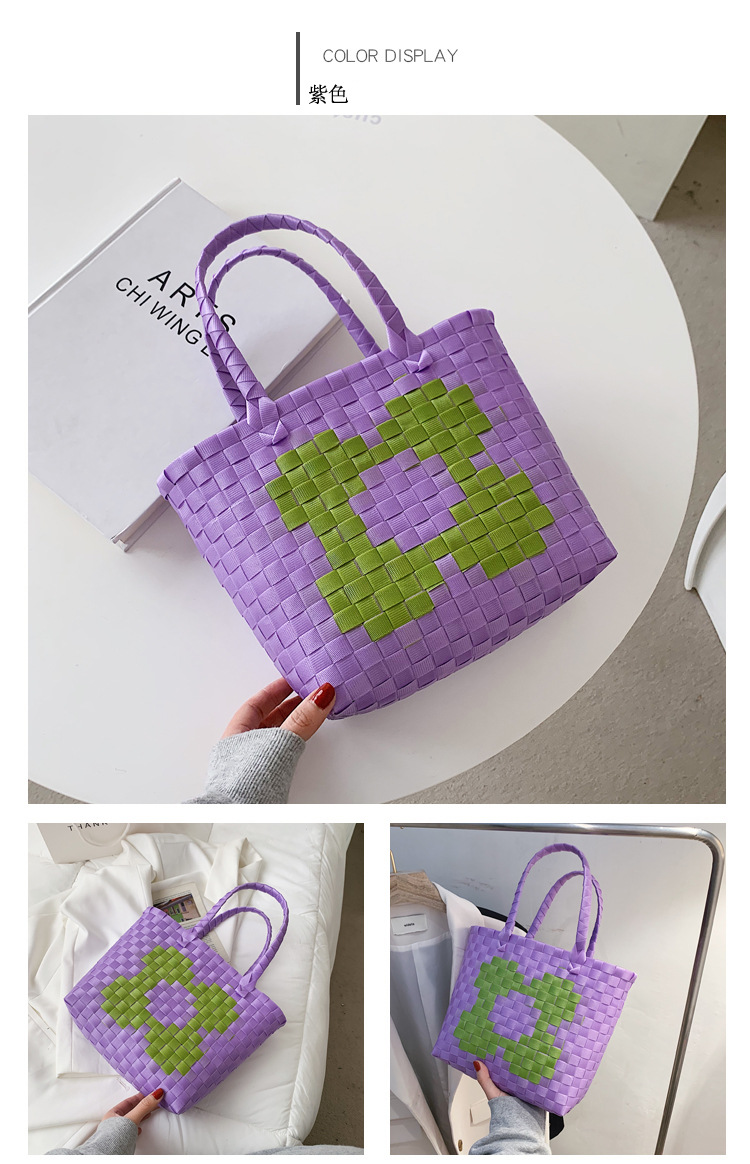 Fashion Color Woven Portable Bag display picture 17